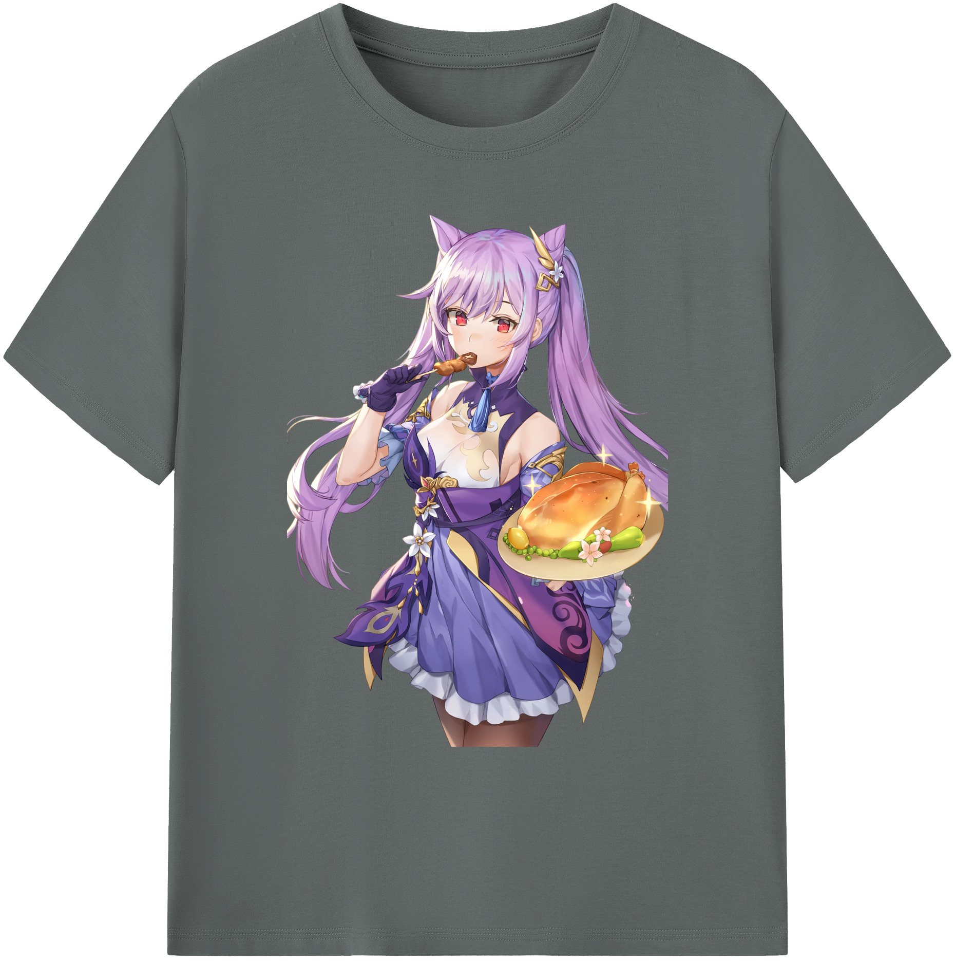 げんし神 刻晴 こくせい genshin Kokusei 綿100％ メンズ半袖Tシャツ｜肌触りやわらか＆通気性